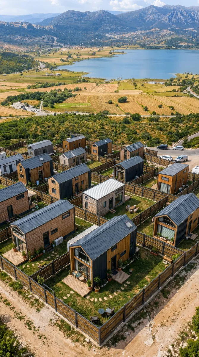 Göl kıyısında karavan ve doğa yaşamı